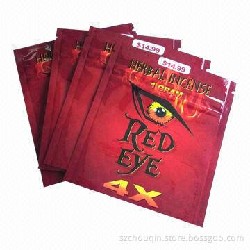 Printed Herbal Incense Packing Bags with Bottom Gusset, SGS and FDA Marks